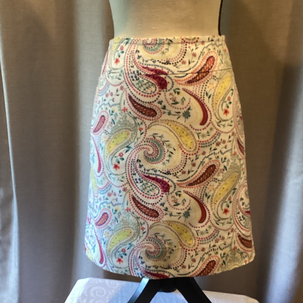 Talbots Multicolor Paisley A-Line Skirt, NWT, size 6.